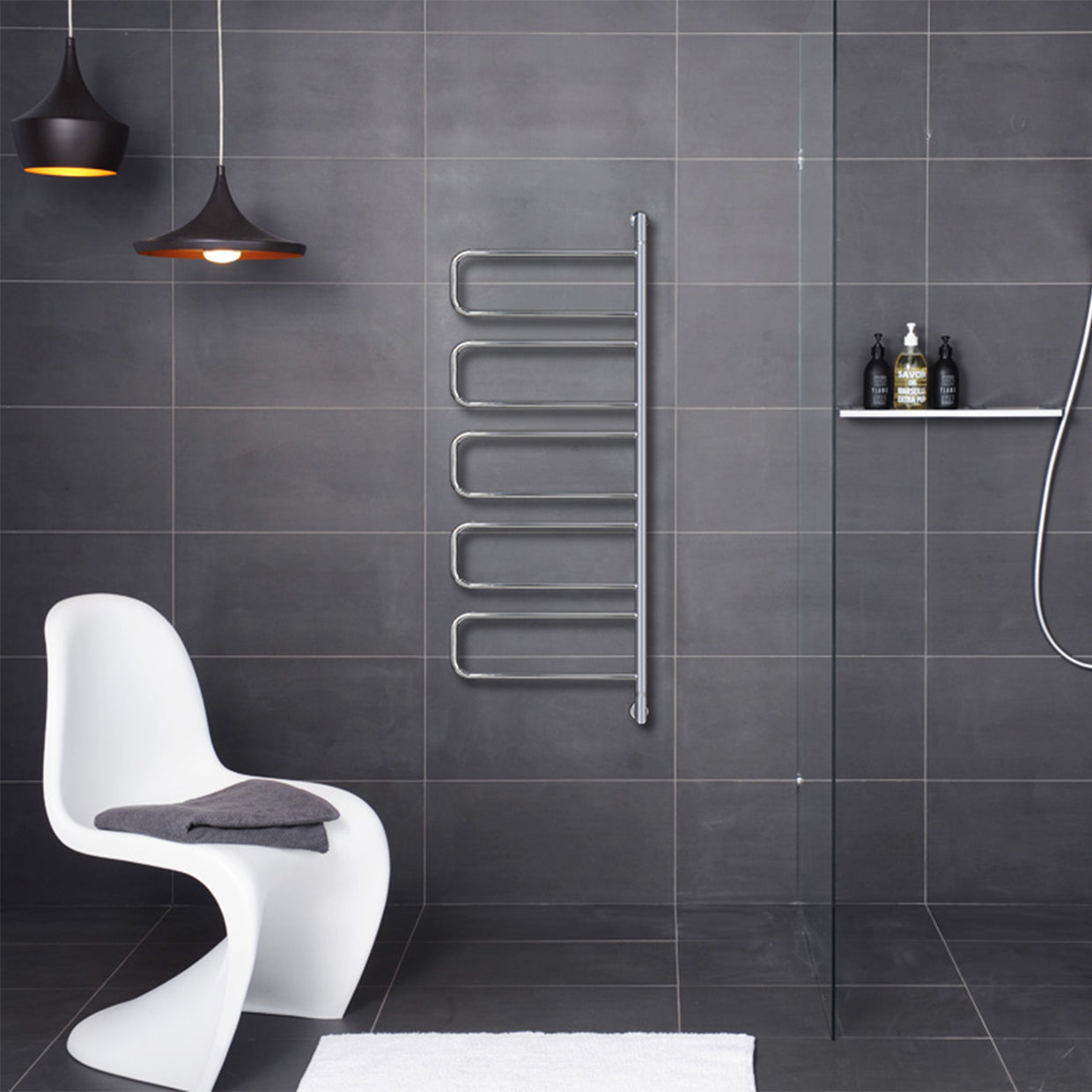 Swivel heated towel discount rail